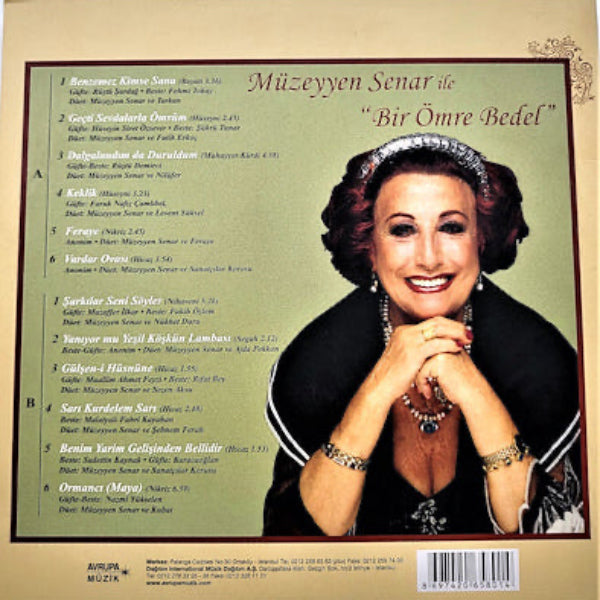 Müzeyyen Senar Plak - Müzeyyen Senar İle Bir Ömre Bedel|Çeşitli Sanatçılar (Plak) Schallplatte