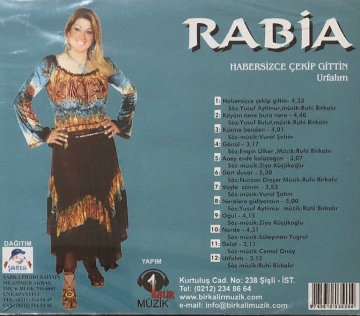 Rabia - Habersizce Çekip Gittin CD | Urfalım CD (Halk Müziği CD)Türk Halk |CD