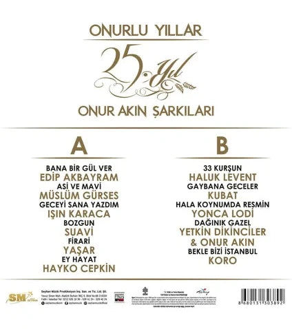 Onurlu Yıllar Plak | Onur Akın Sarkıları Plak |Schallplatte |LP