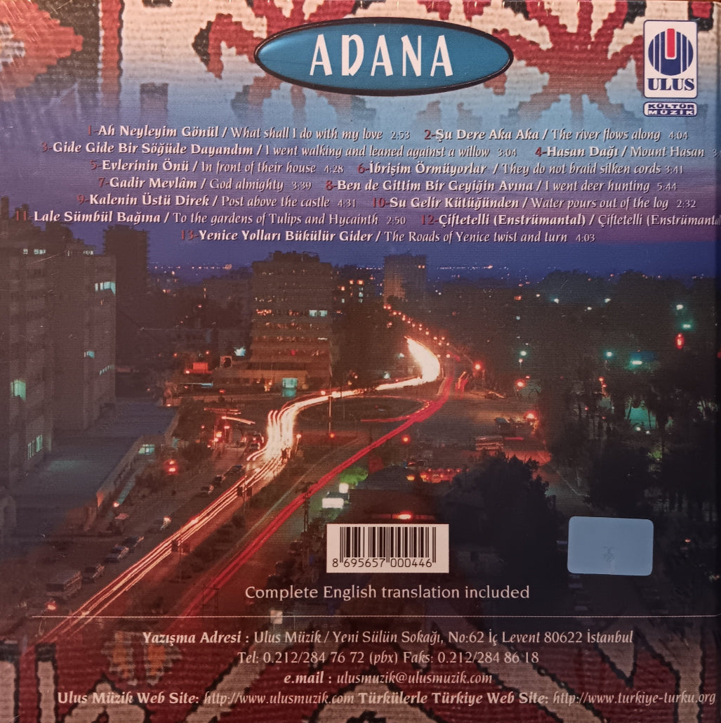 Türkülerle Türkiye - Türkülerle Türkiye | 01 Adana (CD) Türk Halk | Müziği | CD