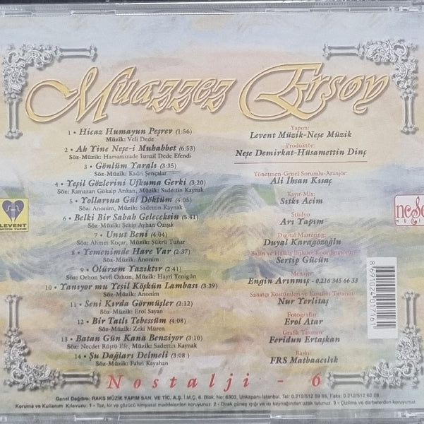 MUAZZEZ ERSOY CD - NOSTALJI 6 CD-Türk Sanat Nostalji 6 CD