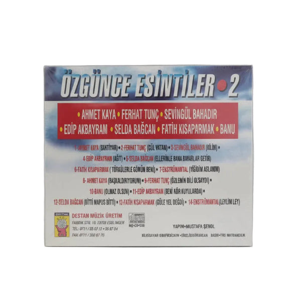 ÖZGÜNCE ESiNTiLER 2 CD -(Destan Müzik-ALMANYA Stuttgart-Esslingen Baski CD)