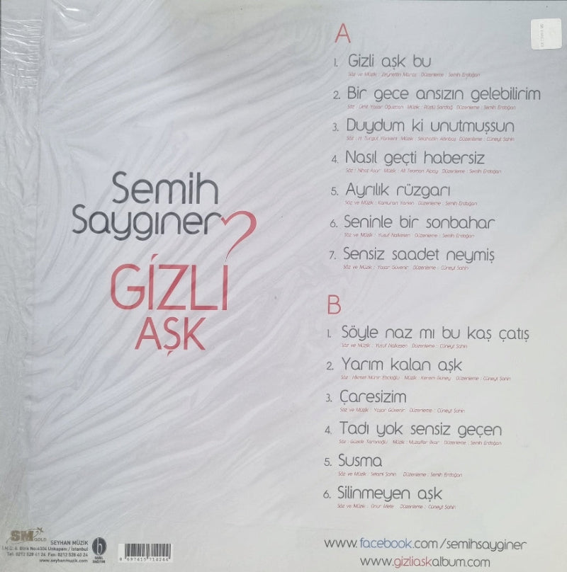Semih Saygıner | Gizli Aşk (Türk Sanat Müzigi Plak| Türkische Kunstmusik | Schallplatte|LP )