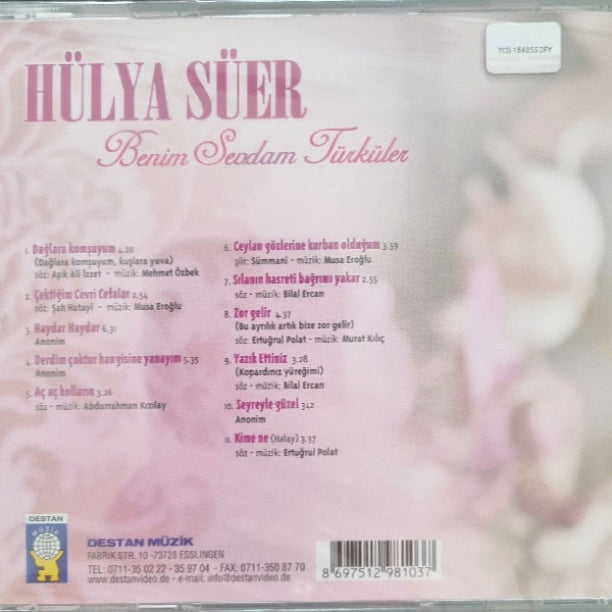 Hülya Süer CD -Hülya Süer Benim Sevdam Türküler CD(Destan Müzik Almanya Baski)