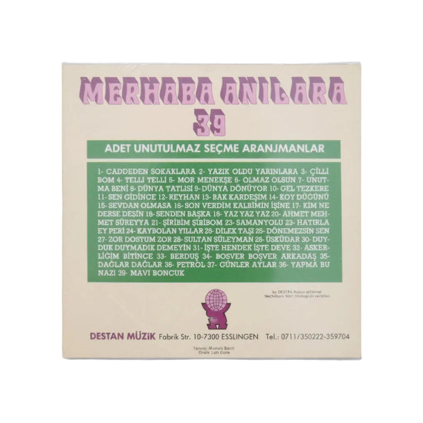 Türk Aşk Sarkıları - 39 | Seçme Arajmanlar(DESTAN Müzik | Almanya | Esslingen |CD)