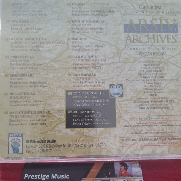 Türk Halk Müziği - Arşiv 1 Ege Bölgesi (DESTAN Müzik | CD) Türk Halk |Arşiv Serisi | CD