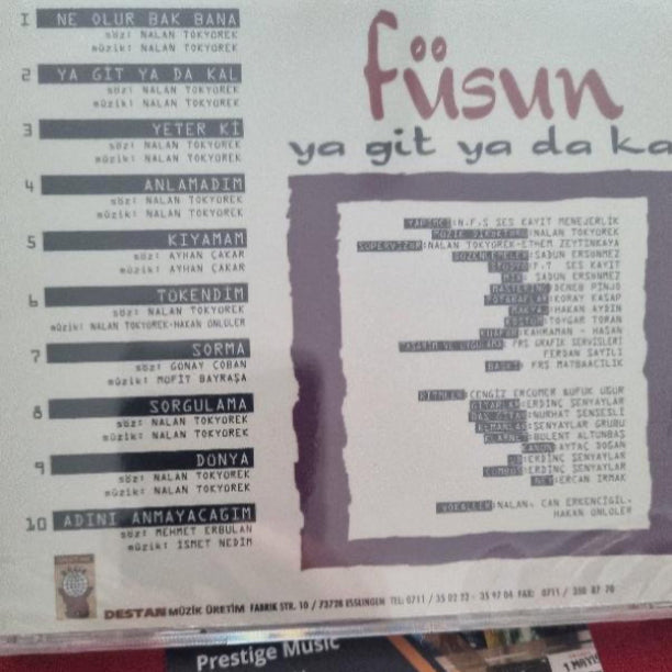 Füsun CD - Füsun Ya Git Ya Da Kal | Almanya | Stuttgart | Esslingen ( Destan Müzik )CD