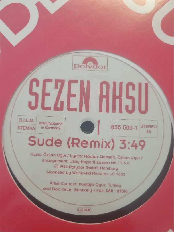 Sezen Aksu | Sude | Remix | 3:49 | Plak | Sezen Aksu Plak | Çeşitleri | Almanya | sipariş | Türk Pop