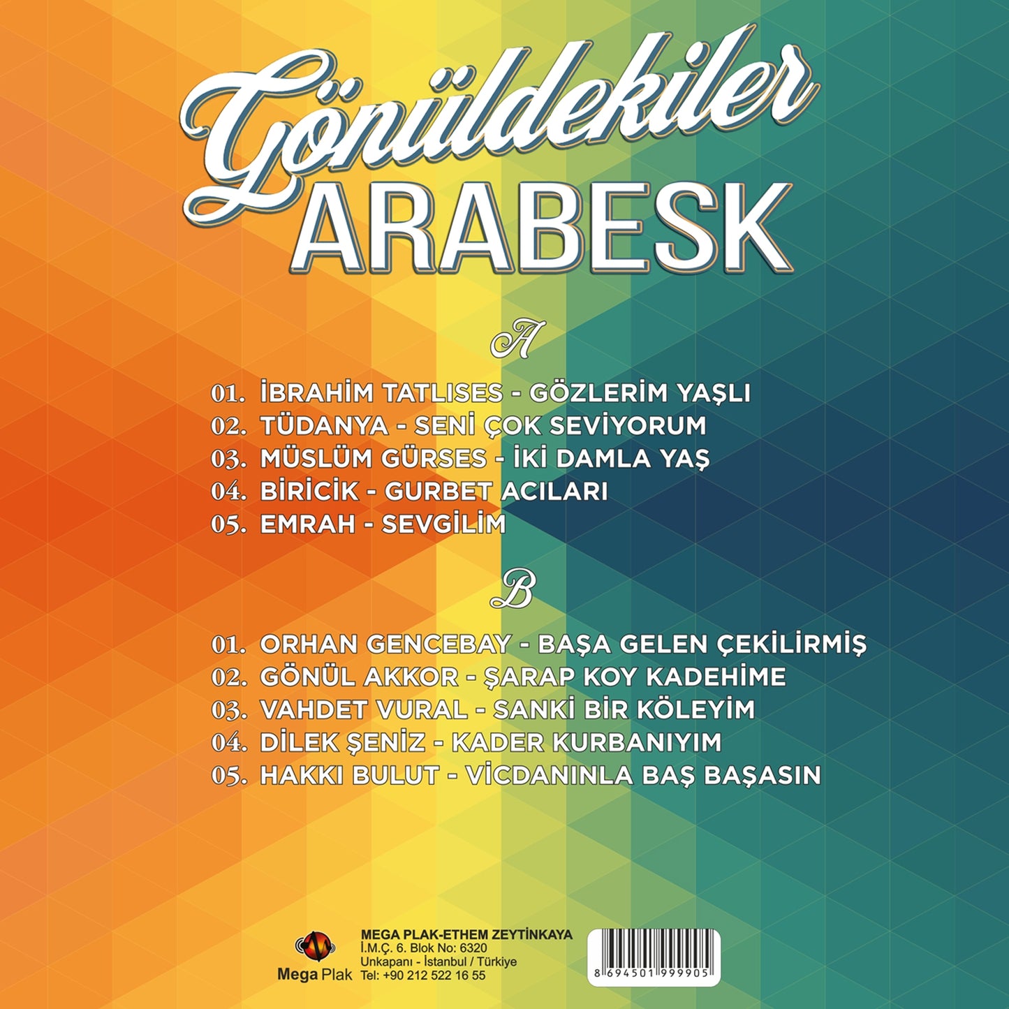 Gönüldekiler Arabesk Plak - Arabesk (Plak) Schallplatte| LP