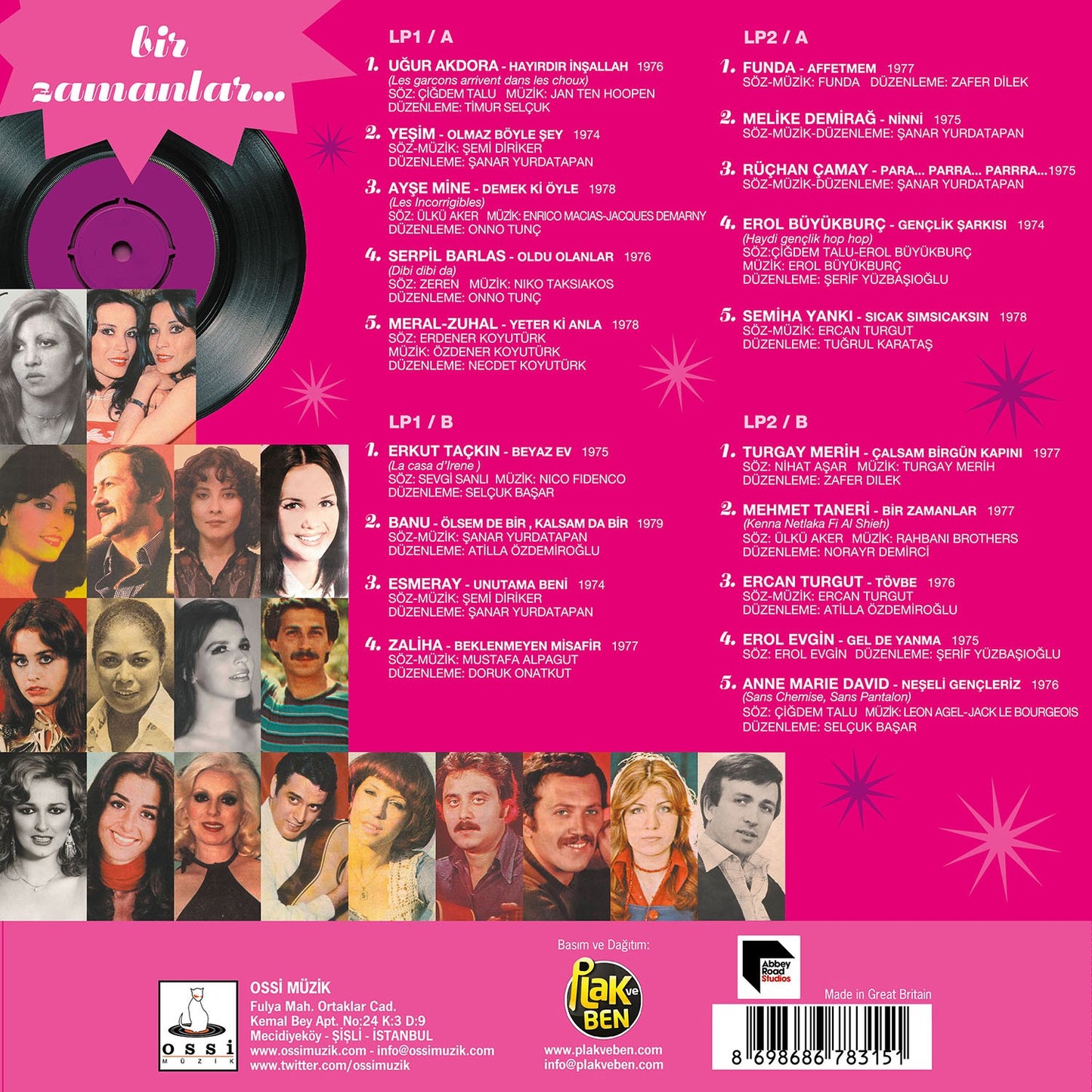 Bir Zamanlar | Çeşitli Sanatçılar |Eski | Nostalji | Türkce Pop | Plak( 2 Plak) Schallplatte | LP