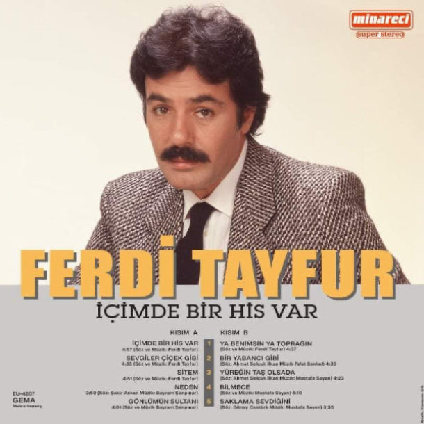 Ferdi Tayfur Plak  -İçimde Bir His Var | Ya Benimsin Ya Toprağın || Plak | Schallplatte| LP