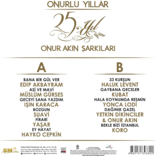 Onurlu Yıllar Plak | Onur Akın Sarkıları Plak |Schallplatte |LP