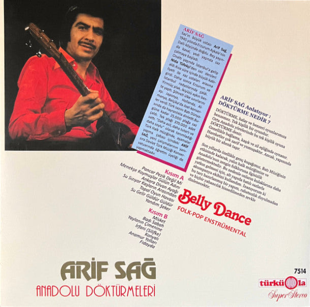Türk Rock | Arif Sağ -Anadolu Döktürmeleri Plak |Schallplatte | LP