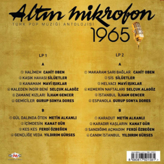 Altın Mikrofon 1965 - Çeşitli Sanatçılar Plak (2 Plak) Plak | karışık | Pop | Arabesk | Türk Rock