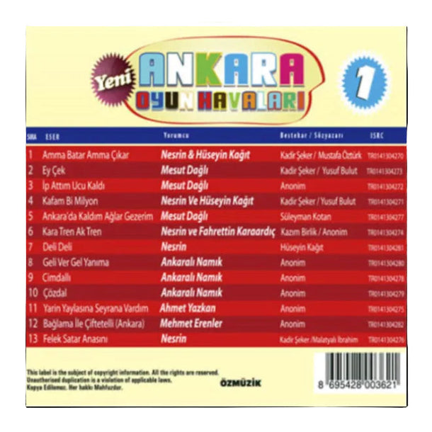 Yeni | Ankara Oyun Havaları CD | Vol.1 | Öz Müzik | ANKARA Havaları CD