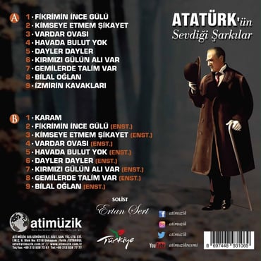 Atatürk'ün Sevdiği Şarkılar |  Plak|  Solist| Ertan Sert ( Türk Sanat  müziği Plak ) Schallplatte | LP
