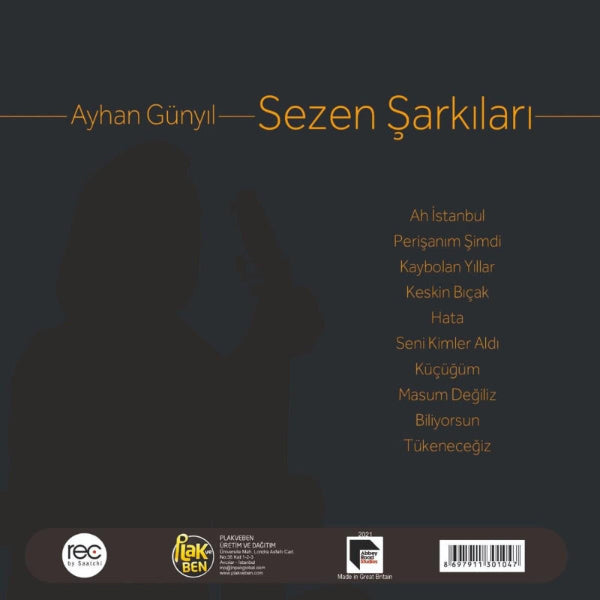 Ayhan Günyıl - Sezen Aksu Şarkıları ''Enstrümantal'' Plak (Türkçe Enstrümantal) | kayıt | (LP)
