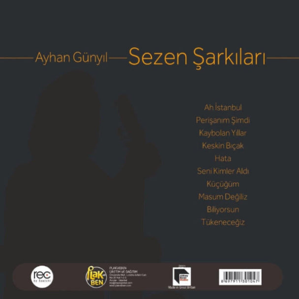 Ayhan Günyıl - Sezen Aksu Şarkıları ''Enstrümantal'' Plak (Türkçe Enstrümantal) | kayıt | (LP)