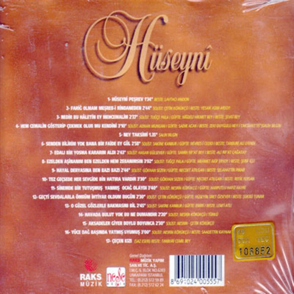 Bir Şarkıdır Yaşamak 3 | Hüseyni ( CD ) Türk Sanat Müziği