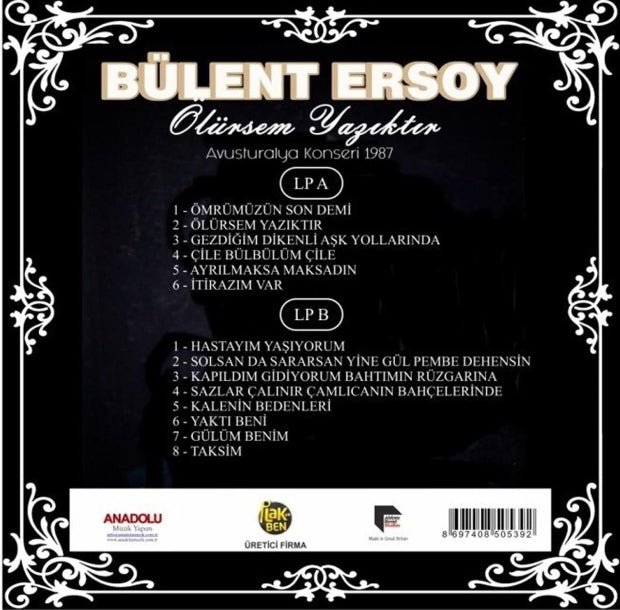 Bülent Ersoy Plak - Ölürsem Yazıktır ( Plak ) Türk Sanat Müziği | Arabesk |kayıt | LP
