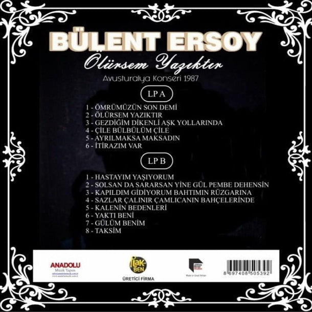 Bülent Ersoy Plak - Ölürsem Yazıktır ( Plak ) Türk Sanat Müziği | Arabesk |kayıt | LP