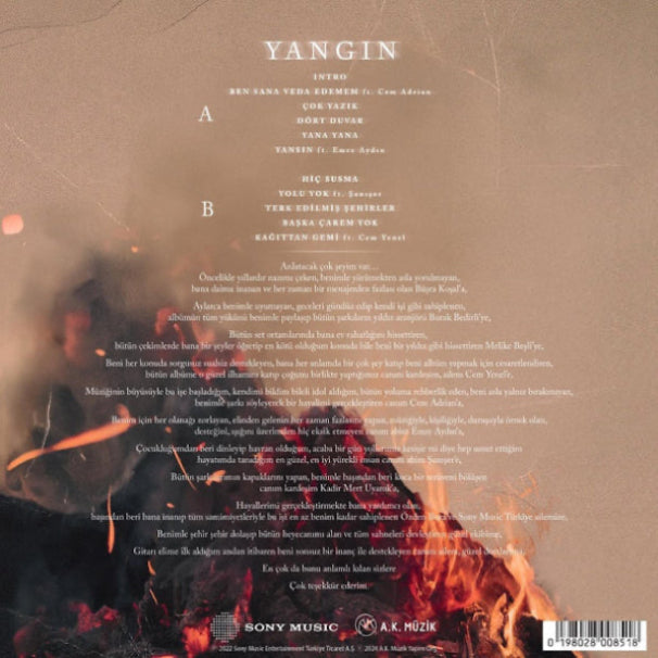 Çağan Şengül - Yangın ( Plak )Türkçe POP | Plak | Schallplatte | LP