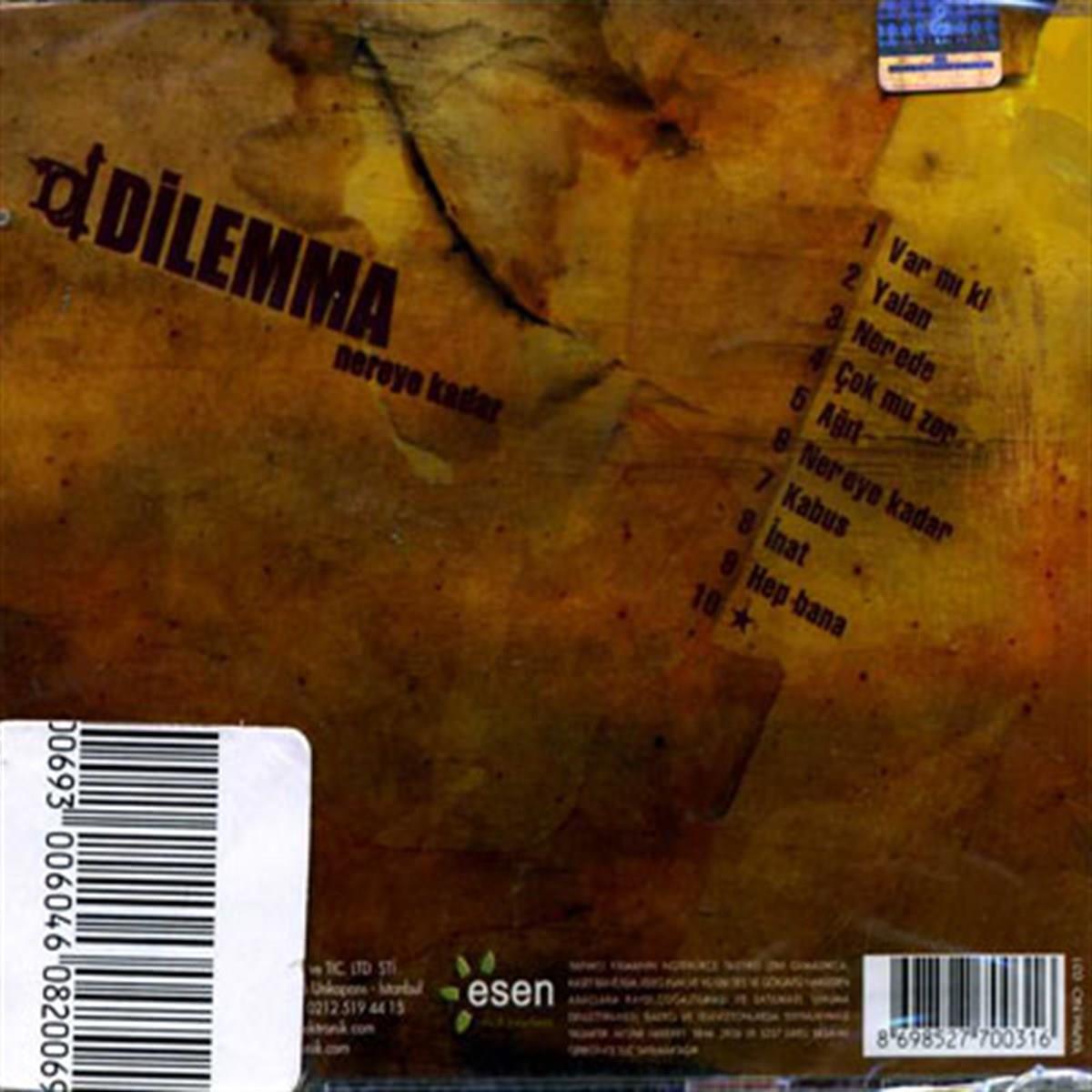 Dilemma - Nereye Kadar (CD) Rock |Müzik |CD