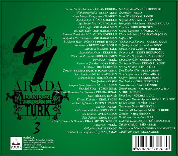 Dünden Bugüne Türk Popu 3 (CD) (4 CD) Türkçe Pop CD