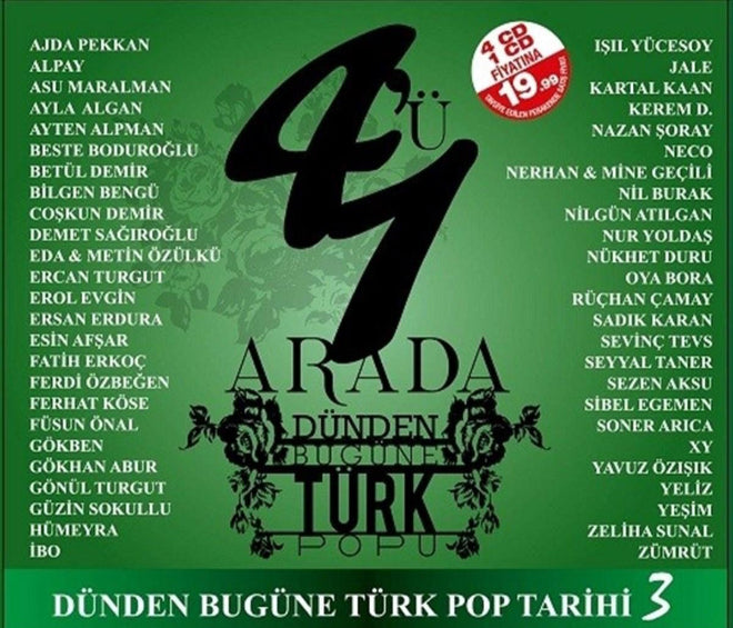 Dünden Bugüne Türk Popu 3 (CD) (4 CD) Türkçe Pop CD
