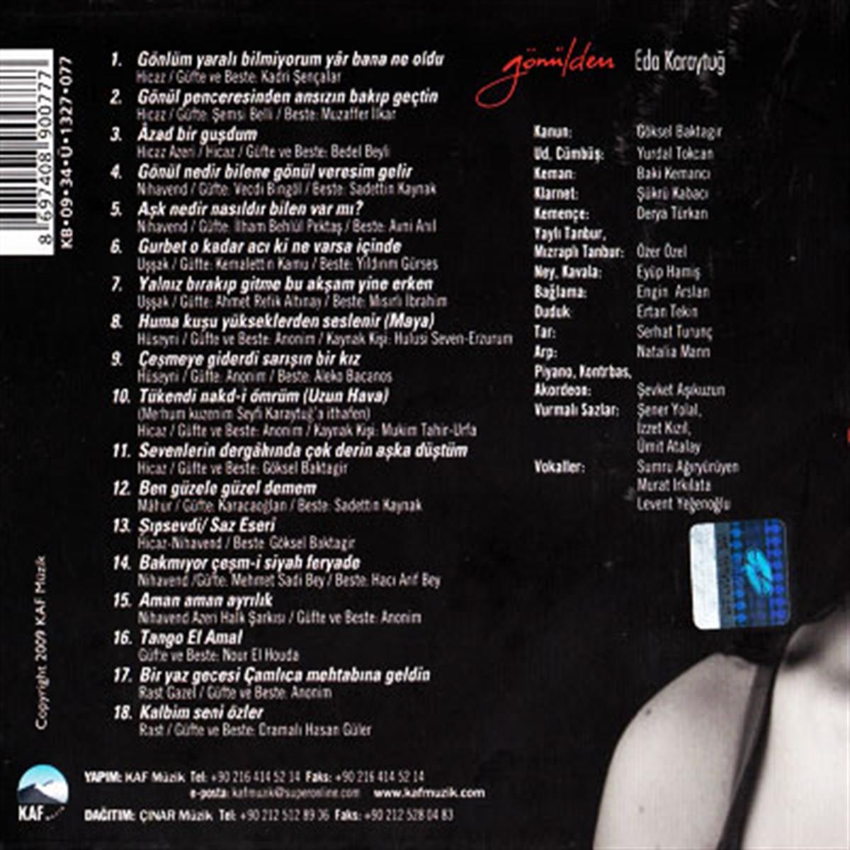 Eda Karaytuğ- Gönülden Şarkılar ( CD ) Türk halk | müziği | CD