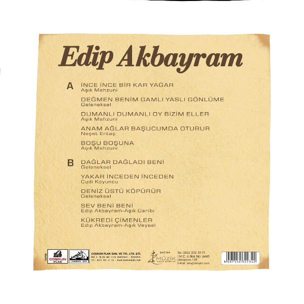 Edip Akbayram Plak| Edip Akbayram -En iyileriyle Analog Master| (Plak) Schallplatte | LP
