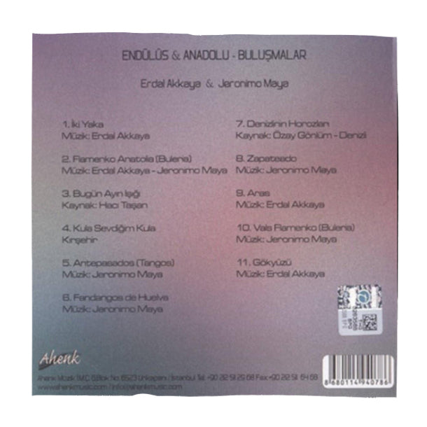 Erdal Akkaya | Jeronimo Maya | CD |Endülüs - Anadolu - Buluşmalar | CD | Enstrumantal - Müzik CD