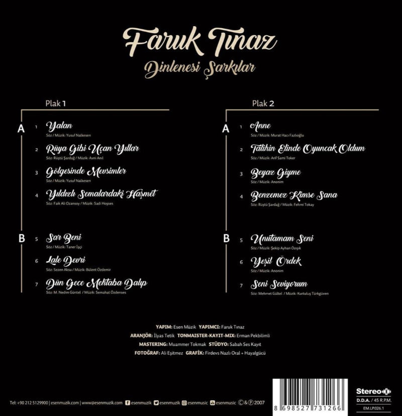 Faruk Tınaz - Dinlenesi Şarkılar | Plak | Schallplatte | LP ( Almanya 'da Türkçe Plak sipariş )