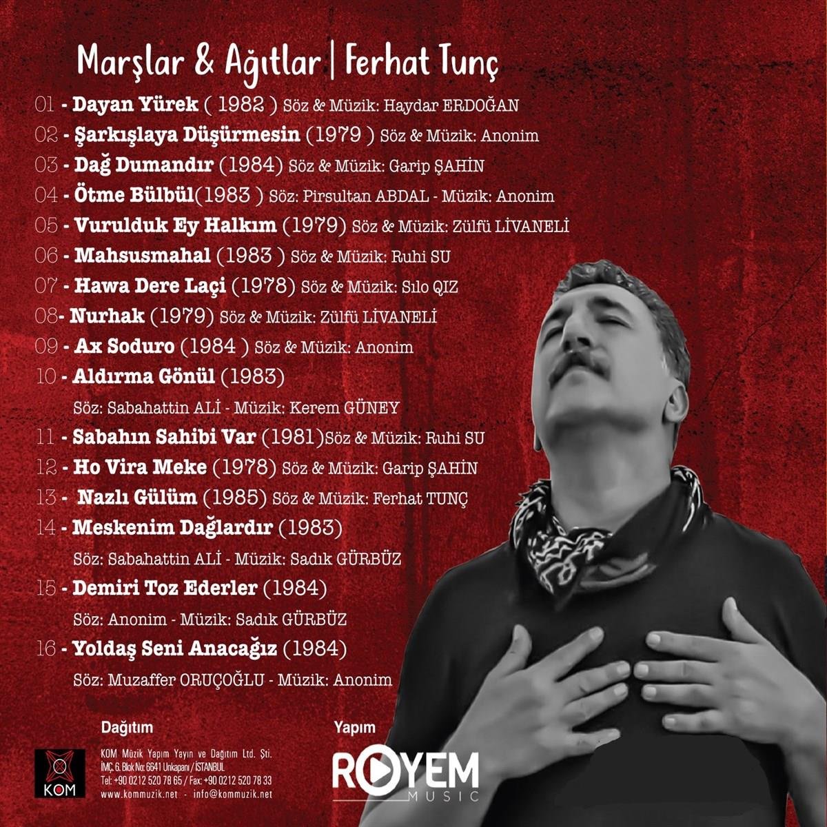 Ferhat Tunç - Marşlar ve Ağıtlar Ferhat Tunç ( CD ) Türk halk | müziği | Özgün | Protesto | CD