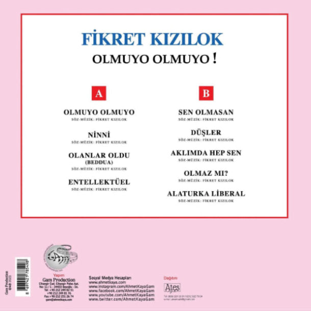 Fikret Kızılok - Olmuyo Olmuyo ! Plak | Türk Halk |Anadolu | Rock | Plak |Schallplatte | LP