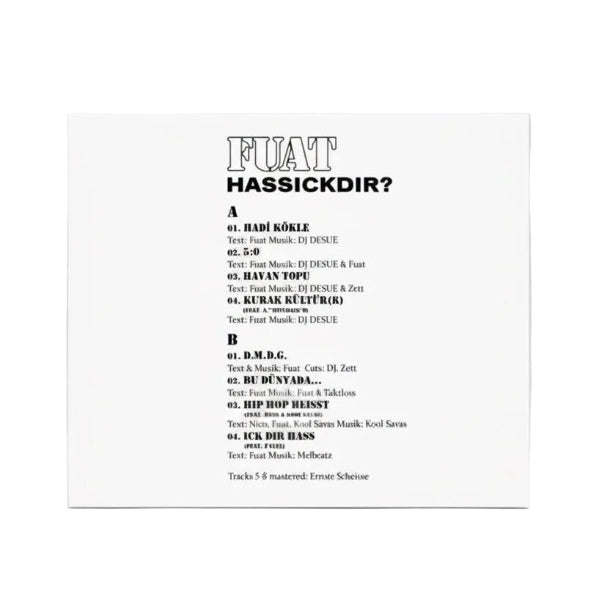 Fuat Ergin HASSICKDIR? Plak | Türkisch Rap | Hip-Hop | Türkçe Rap | Plak | Schallplatte | LP