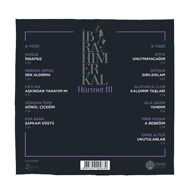 İbrahim Erkal | Plak - Hürmet 3 | Plak (Özel Solid Mor Plak)Schallplatte | LP