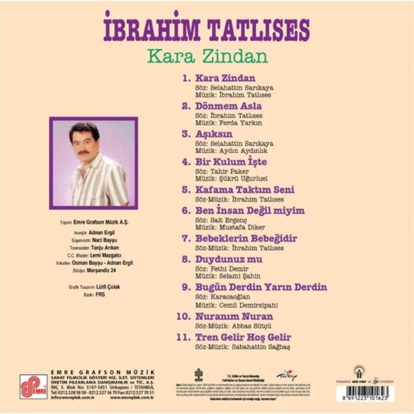 İbrahim Tatlıses - Kara Zindan (PLAK) Schallplatte | LP | ibrahim Tatlıses Plak çeşitleri