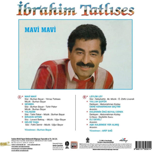 İbrahim Tatlıses - Mavi Mavi Plak(Arabesk Plak ) Plak | LP| kayıt