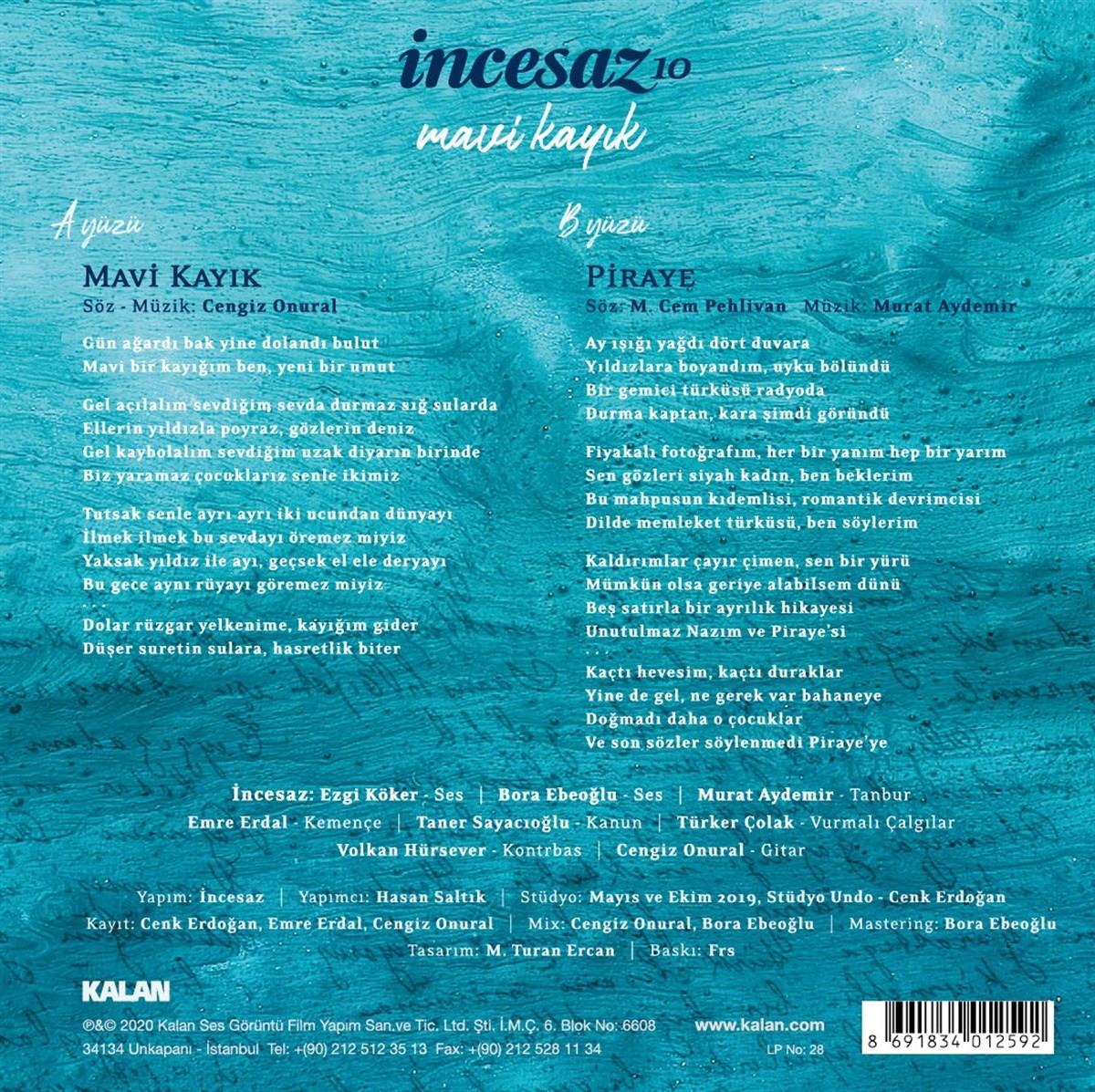 İncesaz 10 - Mavi Kayık (Single Plak) Plak| kayıt | LP