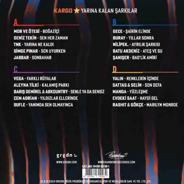 Kargo - Yarına Kalan Şarkılar |Çeşitli Sanatçılar | Karışık Pop| Kaynak | Plak | kayıt | LP