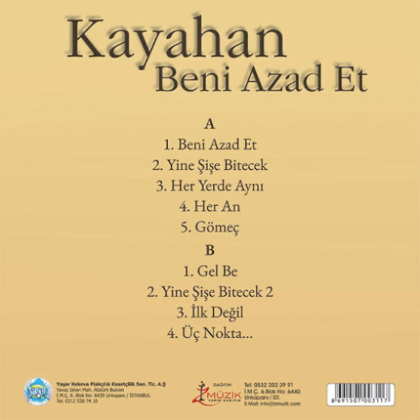Beni Azad Et | Kayahan | Plak | Schallplatte | LP | Almanya | Hollanda | Belçika | Fransa