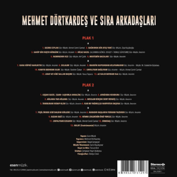 Mehmet Dörtkardeş - URFA KLASİKLERİ-2 PLAK | Türk Halk | Urfa Sıra Geceleri | Plak
