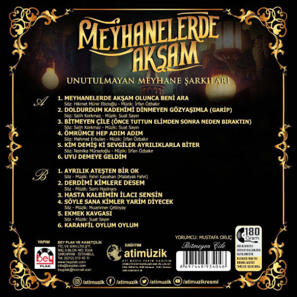 Meyhanelerde Akşam - Mustafa Oruç (Plak) Türk Sanat | Müziği | Meyhane Sarkıları | Plak | Schallplatte