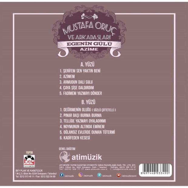 Mustafa Oruç ve Arkadaşları - Egenin Gülü Azime ( Türk Halk | Müziği | Türkische Volksmusik | Schallplatte )