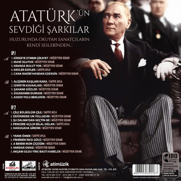 Müzeyyen Senar - Safiye Ayla - Atatürk'ün Sevdiği Şarkılar - Plak (2 Plak) Türk Sanat | Plak |kayıt