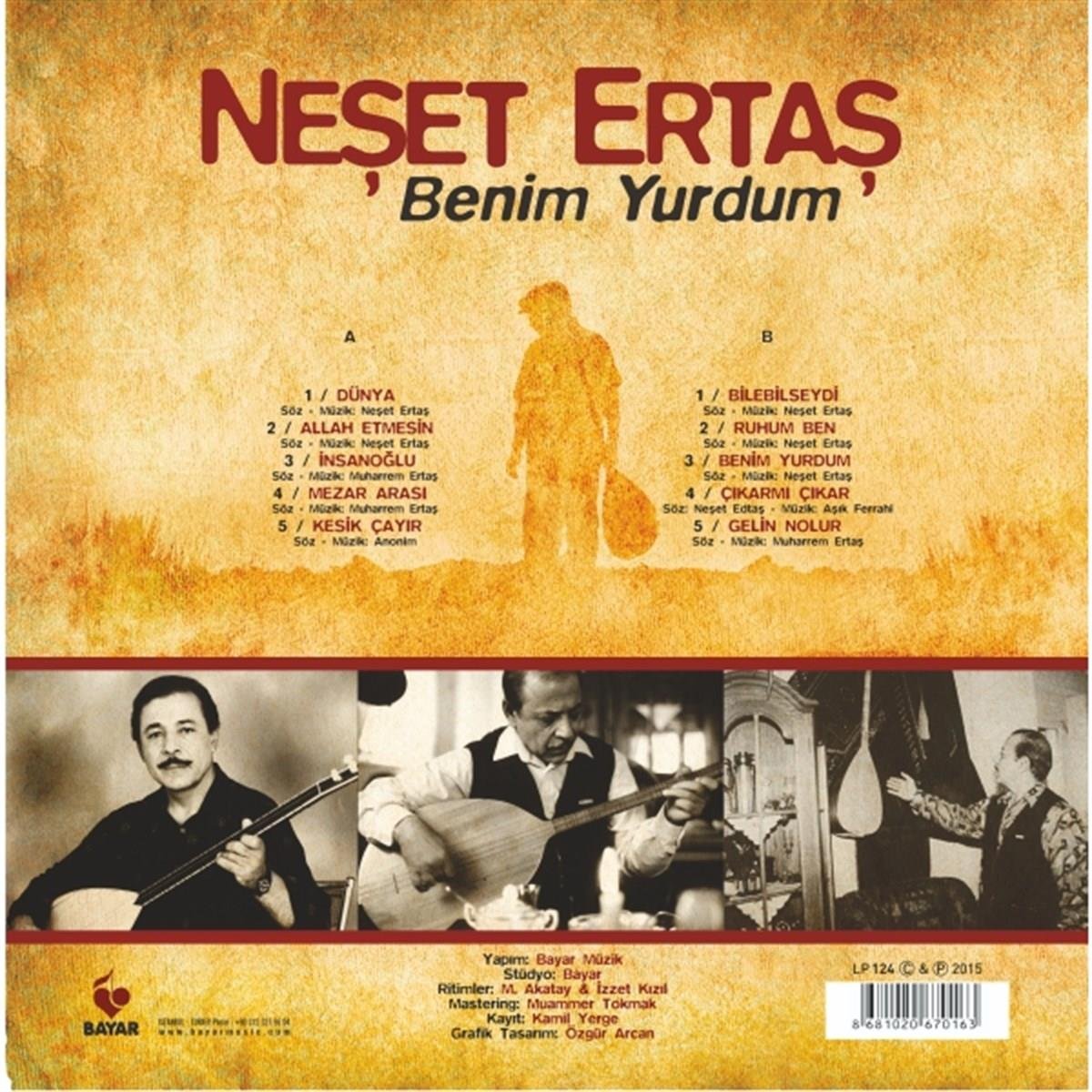 Neşet Ertaş Plak| Benim Yurdum Plak|Türk Halk Plak|kayıt |LP