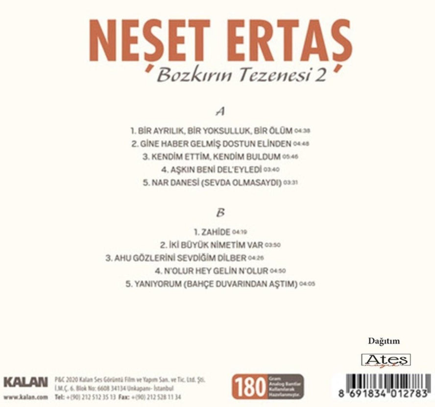 Neşet Ertaş Plak|Bozkırın Tezenesi 2 Plak|Türk Halk Plak|LP