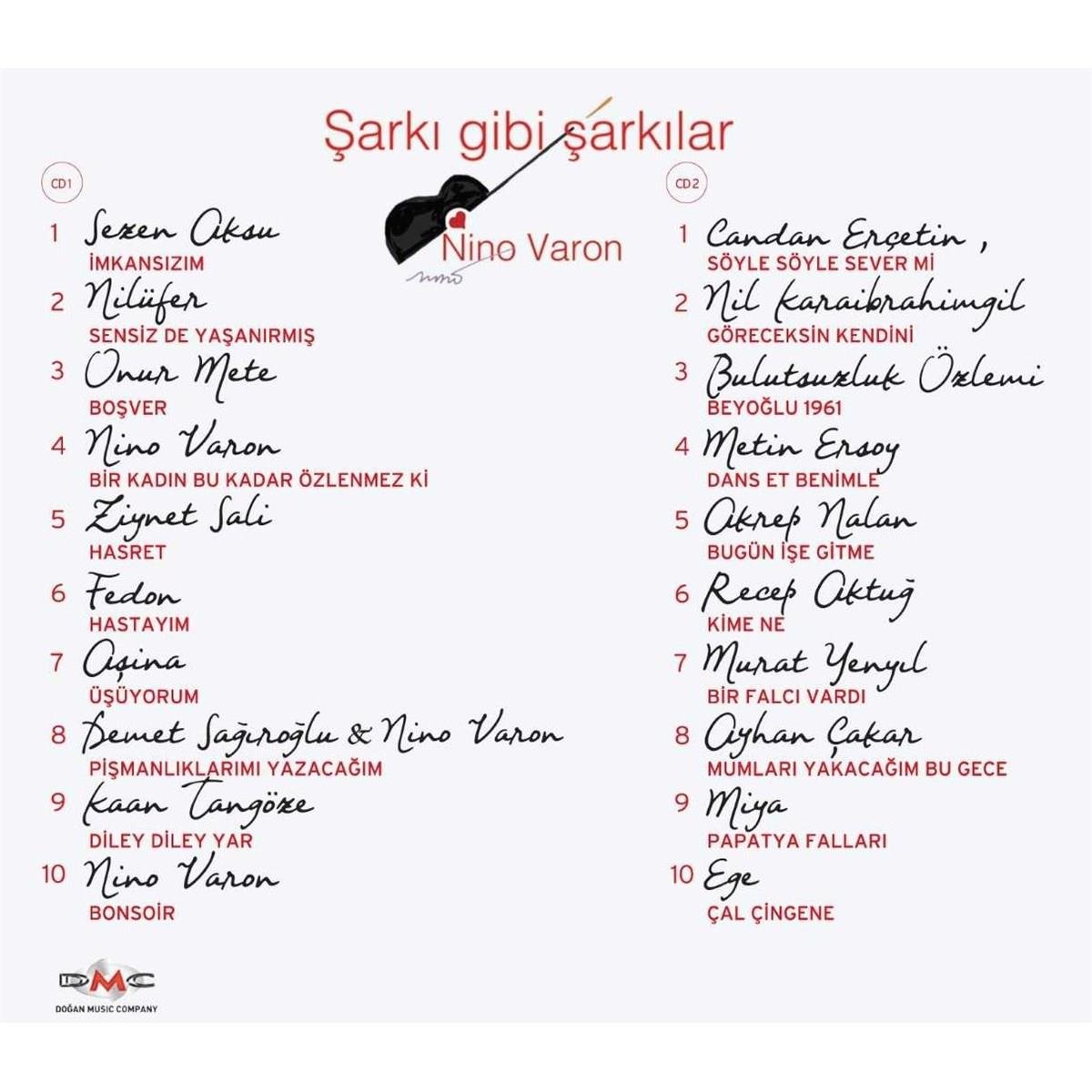 Nino Varon -Şarkı Gibi Şarkılar |CD ( Türkischer Pop )Türkçe |Karışık | Pop | CD