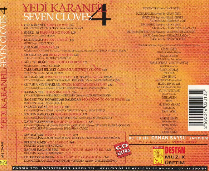 Yedi Karanfil | 4| Yedi Diş (Destan - Müzik) Türk Halk Enstrümantal Müziği | CD